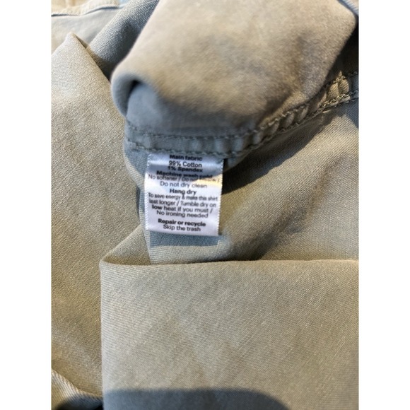 PONCHO Mens Long Sleeve Denim Western Shirt Ventura Sage Green Pearl Snap 3XL - Picture 6 of 8